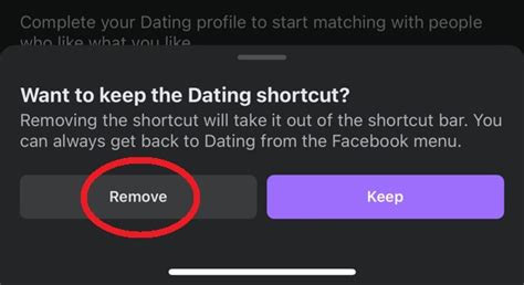 how to remove dating icon on facebook